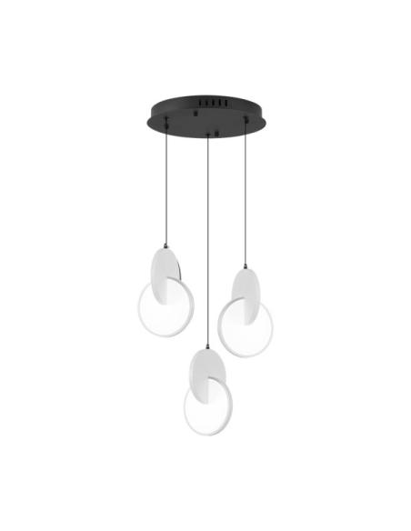 Plafon Colgante Carlota 3l Negro/Blanco 51w 6500k 7140lm C/Remoto Regx33x29cm