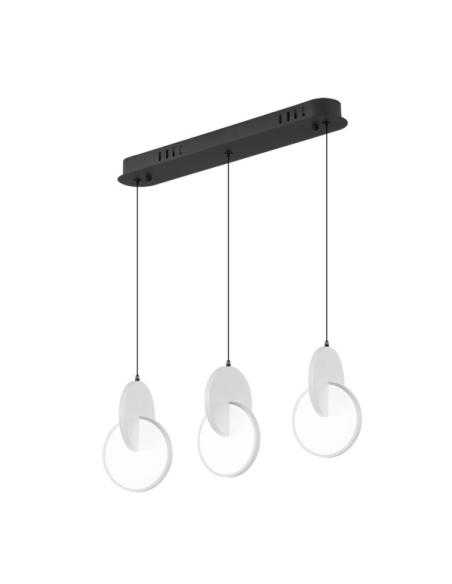 Regleta Colgante Carlota 3l Negro/Blanco 51w 6500k 7140lm C/remoto Regx54x18cm