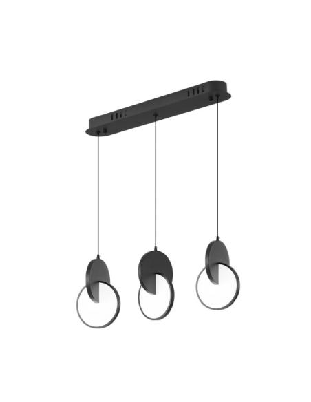 Regleta Colgante Carlota 3l Negro 51w 6500k 7140lm C/remoto Regx54x18cm