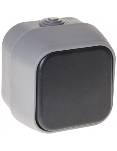 Comutador Bert 1 Tecla  Ip54 Gris 7x7x5 Cm