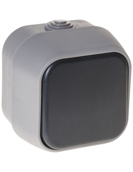 Comutador Bert 1 Tecla  Ip54 Gris 7x7x5 Cm