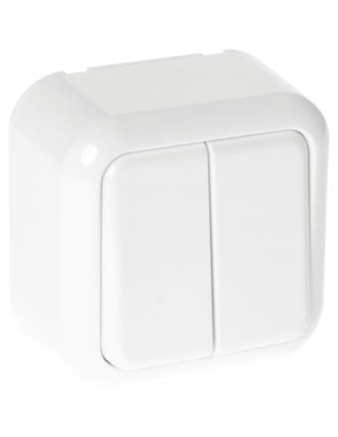 Conmutador Doble Ancient 2 Teclas Blanco 6x6x3 Cm