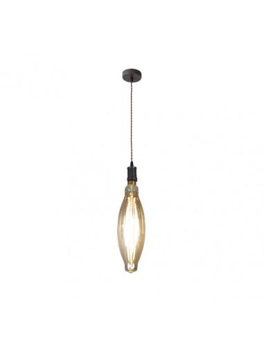 Colgante Lilia 1xe27 Marron/ambar  Bombilla  Incluida 8w 3000k 640lm Regx12x12 Cm