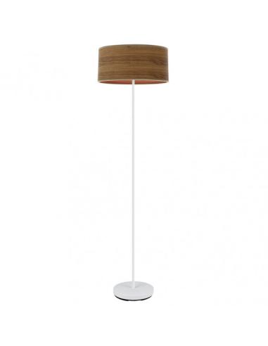 Pie Salon Jerte 1xe27  Blanco/madera Oscura 165x40x40 Cm