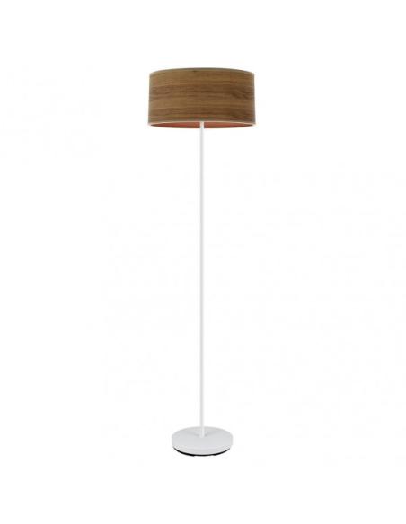 Pie Salon Jerte 1xe27  Blanco/madera Oscura 165x40x40 Cm