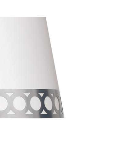 Pantalla Colgante Dalia E27 Blanca/plata 40dx30dx25h