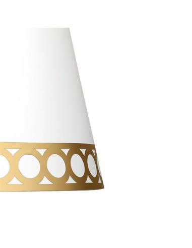 Pantalla Colgante Dalia E27 Blanca/oro 40dx30dx25h