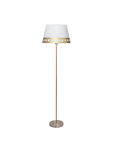 Pie Salón Dalia 1xe27 Blanco/oro 165x40x40 Cm