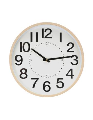 Reloj De Pared Pipo Madera/beis 35d Mov.continuo