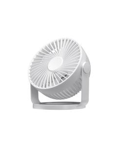 Miniventilador Sobremesa Bretaña Blanco 5w 3+1velocidades Recargable Alimentacion Usb Orientable 5aspas 17x15x11,5cm 2