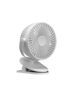 Ventilador Sobremesa C/pinza Peñafiel Blanco 5w 3+1vel Recargable Alimentacion Usb 5aspas Motor Dc 18x16x13cm Inalambrico