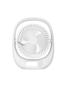 Ventilador Inalambrico Sobremesa Aguila Blanco 5w 3vel Recargable C/luz, Alim.usb Orientable 180º 3asp 30x25x8 CM 2