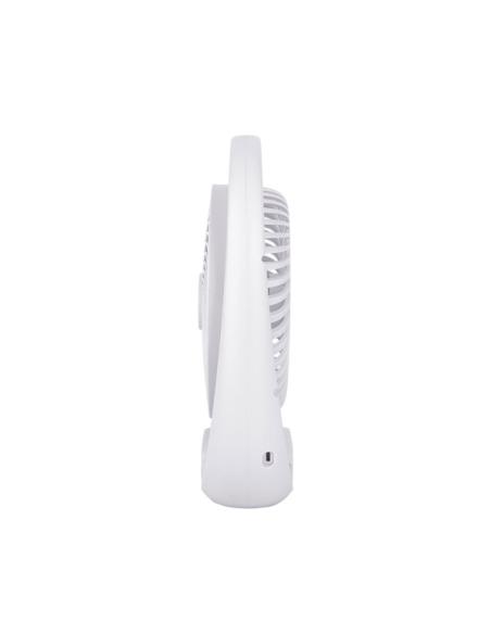 Ventilador Inalambrico Sobremesa Aguila Blanco 5w 3vel Recargable C/luz, Alim.usb Orientable 180º 3asp 30x25x8 CM