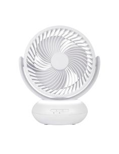 Ventilador Inalambrico Sobremesa Bengali Blanco 5w 3vel Recargable C/luz, Aliment.USB, Fijo Y Rotatorio 3Aspas 27x23x16cm 2