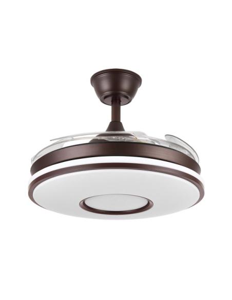 Ventilador Dc Dani 59w 6980lm Marron 4 Aspas desp.107d 3000-4000-6000k Remoto, Reg.intensidad, Memoria Y Temporizador