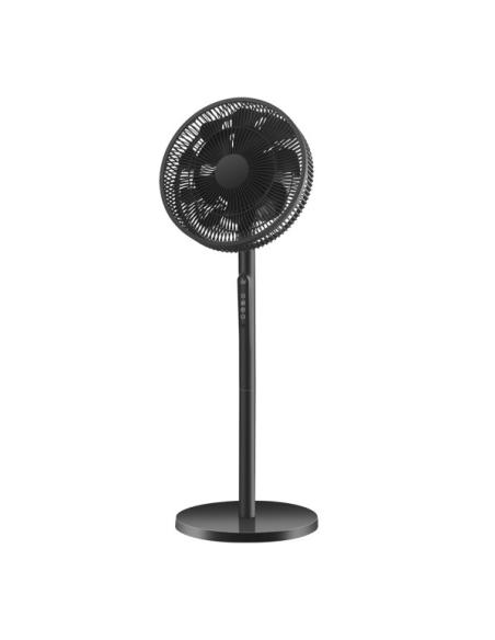Ventilador De Pie Azor Negro 3velocidades 60w 70/100x35x35cm Oscilante C/remoto Y Temporizador