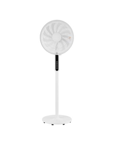 Ventilador De Pie Torbellino Blanco 3velocidades 60w 13aspas Regx41x41 Display Oscilante,remoto,temporizador