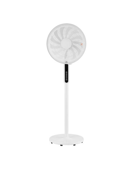 Ventilador De Pie Torbellino Blanco 3velocidades 60w 13aspas Regx41x41 Display Oscilante,remoto,temporizador