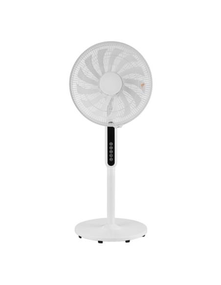 Ventilador De Pie Torbellino Blanco 3velocidades 60w 13aspas Regx41x41 Display Oscilante,remoto,temporizador