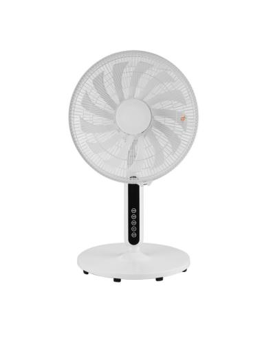 Ventilador De Pie Torbellino Blanco 3velocidades 60w 13aspas Regx41x41 Display Oscilante,remoto,temporizador