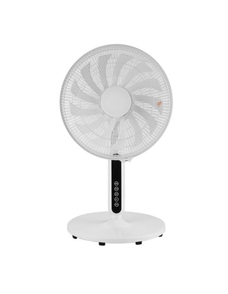 Ventilador De Pie Torbellino Blanco 3velocidades 60w 13aspas Regx41x41 Display Oscilante,remoto,temporizador