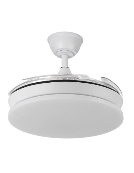 Ventilador Dc Tridente Mini 59w Blanco 4aspas Desp. 91d 6980lm Reg.intensidad Remoto+temporizador+memoria 3000-4000-6000k