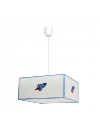 Colgante Cohete 1xe27 Blanco/azul Regx35x35