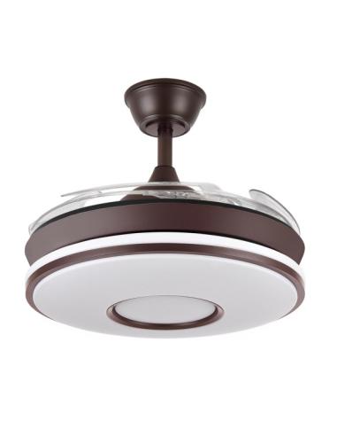 Ventilador Dc Dani Mini 59w Marron 4asp 91d 6980lm 3000-4000-6000k Reg.intensidad Remoto,memoria,temporizador
