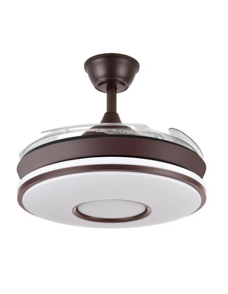 Ventilador Dc Dani Mini 59w Marron 4asp 91d 6980lm 3000-4000-6000k Reg.intensidad Remoto,memoria,temporizador