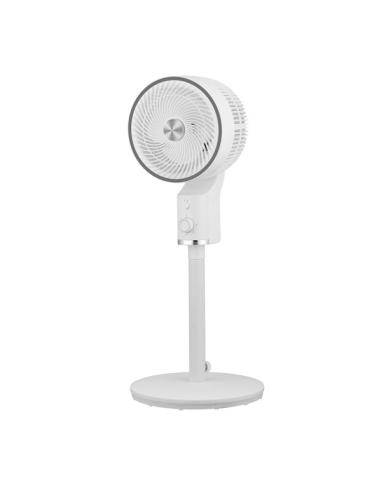 Ventilador De Pie Talamo Blanco/cromo 50w 3vel Regx33x33cm Oscilante Fijo Y Rotatorio