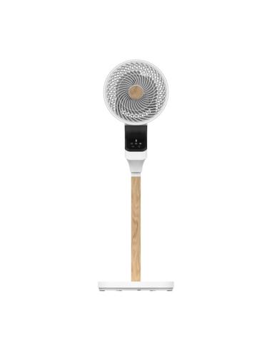 Ventilador Pie Bizancio Blanco/haya 50w 3velocidades 95x30x30 Oscilante,tactil Display,remoto,temporizador