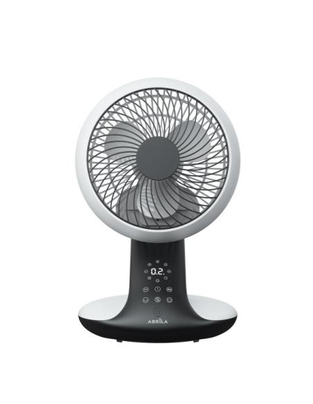 Ventilador Dc Sobremesa Miera Blanco/negro 20w 8vel Oscilacion 3d.remoto,temporizador 40,5x25,4x23,3cm