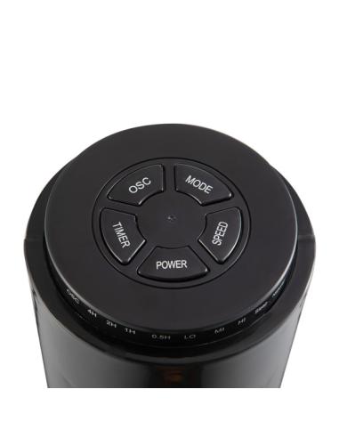 Ventilador De Torre Picaro Negro 3vel 50w C/remoto Temporizador,fijo Y Rotatorio 74x22x22cm