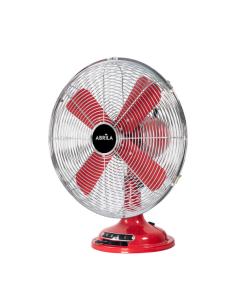 Ventilador Sobremesa Capitolio Rojo/cromo 37w 3velocidades 4asp Fijo Y Rotatorio 42x35x27cm