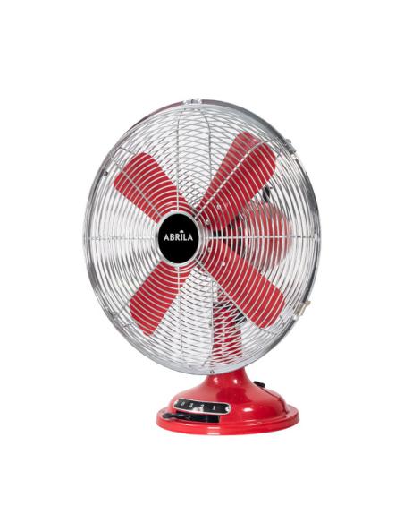Ventilador Sobremesa Capitolio Rojo/cromo 37w 3velocidades 4asp Fijo Y Rotatorio 42x35x27cm