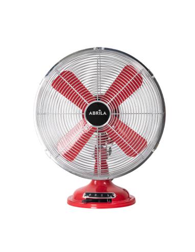 Ventilador Sobremesa Capitolio Rojo/cromo 37w 3velocidades 4asp Fijo Y Rotatorio 42x35x27cm