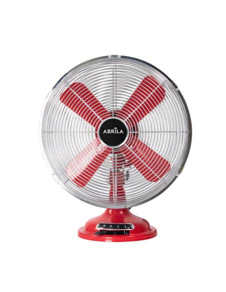 Ventilador Sobremesa Capitolio Rojo/cromo 37w 3velocidades 4asp Fijo Y Rotatorio 42x35x27cm