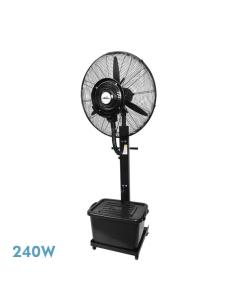Ventilador De Pie Diluvio Negro 3velocidades 240w Nebulizador Tanque 42l Ruedas Fijo Y Rot.170x71x45cm