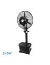 Ventilador De Pie Diluvio Negro 3velocidades 240w Nebulizador Tanque 42l Ruedas Fijo Y Rot.170x71x45cm