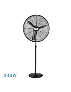 Ventilador De Pie Industrial Tormenta Negro 3velocidades 240w 3aspas Fijo Y Rotatorio Regx71x71 Cm