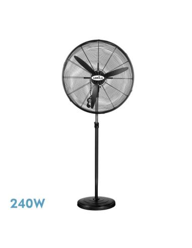 Ventilador De Pie Industrial Tormenta Negro 3velocidades 240w 3aspas Fijo Y Rotatorio Regx71x71 Cm