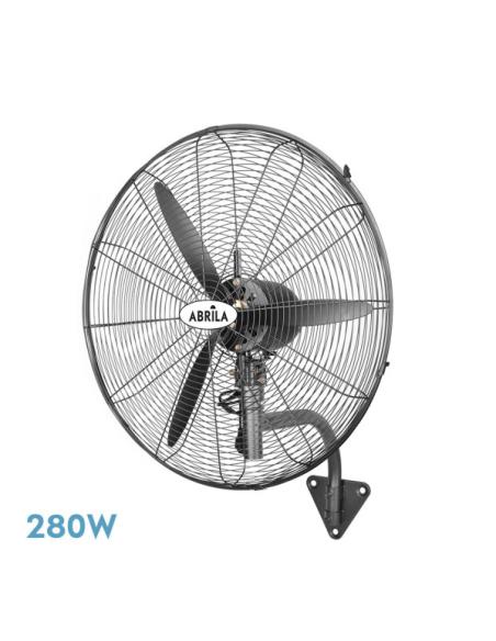 Ventilador Pared Indust.borrasca Negro 3velocidades 280w 3 Aspas Fijo Y Rotatorio 90x81x30cm