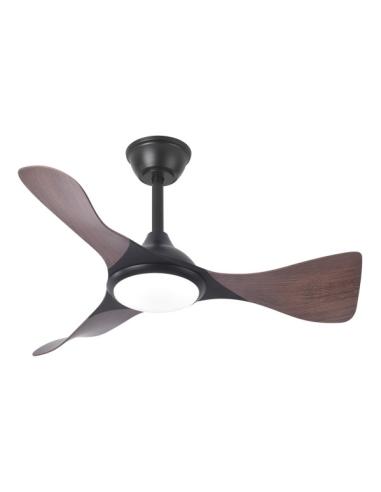 Ventilador Dc Caiman 36w 3600lm Negro/roble 89d 3aspas 6vel 3000-4500-6500k Remoto+reg.intensidad+memoroa+temporizador