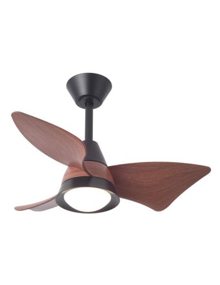Ventilador Dc Jaguar 30w 3000lm Negro/roble 96d 3aspas 6vel 3000-4500-6500k Remoto+reg.intensidad+memoria+temporizador
