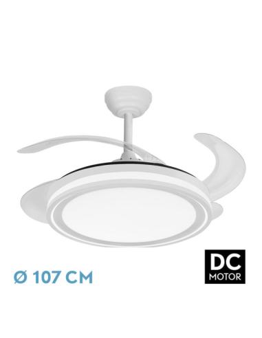 Ventilador Dc Bandido 59w Blanco 4aspas 107d 5900lm 3500-4000-6500k Remoto Y Temporizador