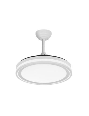 Ventilador Dc Bandido 59w Blanco 4aspas 107d 5900lm 3500-4000-6500k Remoto Y Temporizador