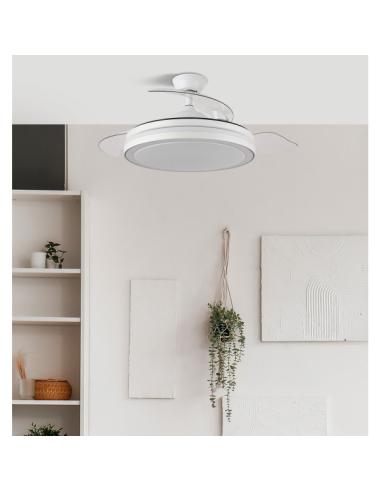 Ventilador Dc Esparta Maxi 80w 10255lm Blanco 132d 5asp 3000-4000-6000k Remoto+temporizador+memoria