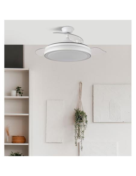 Ventilador Dc Esparta Maxi 80w 10255lm Blanco 132d 5asp 3000-4000-6000k Remoto+temporizador+memoria