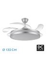 Ventilador Dc Esparta Maxi 80w 10255lm Plata 132d 5asp 3000-4000-6000k Remoto+temporizador+memoria