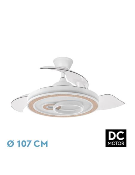 Ventilador Dc Sultan 68w Blanco/haya 3asp.107d 4960lm 3000-4500-6500k Reg.intensidad+remoto+memoria+temporizador